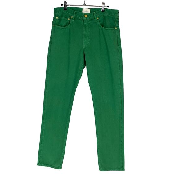 Sid Mashburn Kelly Green Slim Straight Jeans Men 32x32 Cotton Denim USA Made - Picture 1 of 12